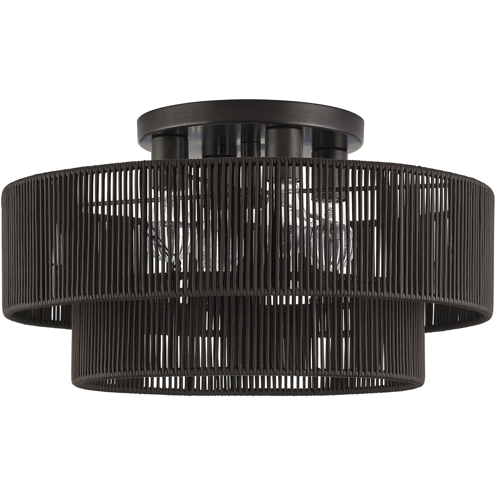 Acordia 4 Light 21 inch English Bronze Semi Flush Mount Ceiling Light, Extra Large