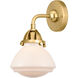 Nouveau 2 Olean LED 7 inch Satin Gold Sconce Wall Light in Matte White Glass