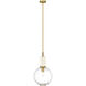 Marie Flanigan Meir LED 12.25 inch Soft Brass Pendant Ceiling Light in Clear Glass