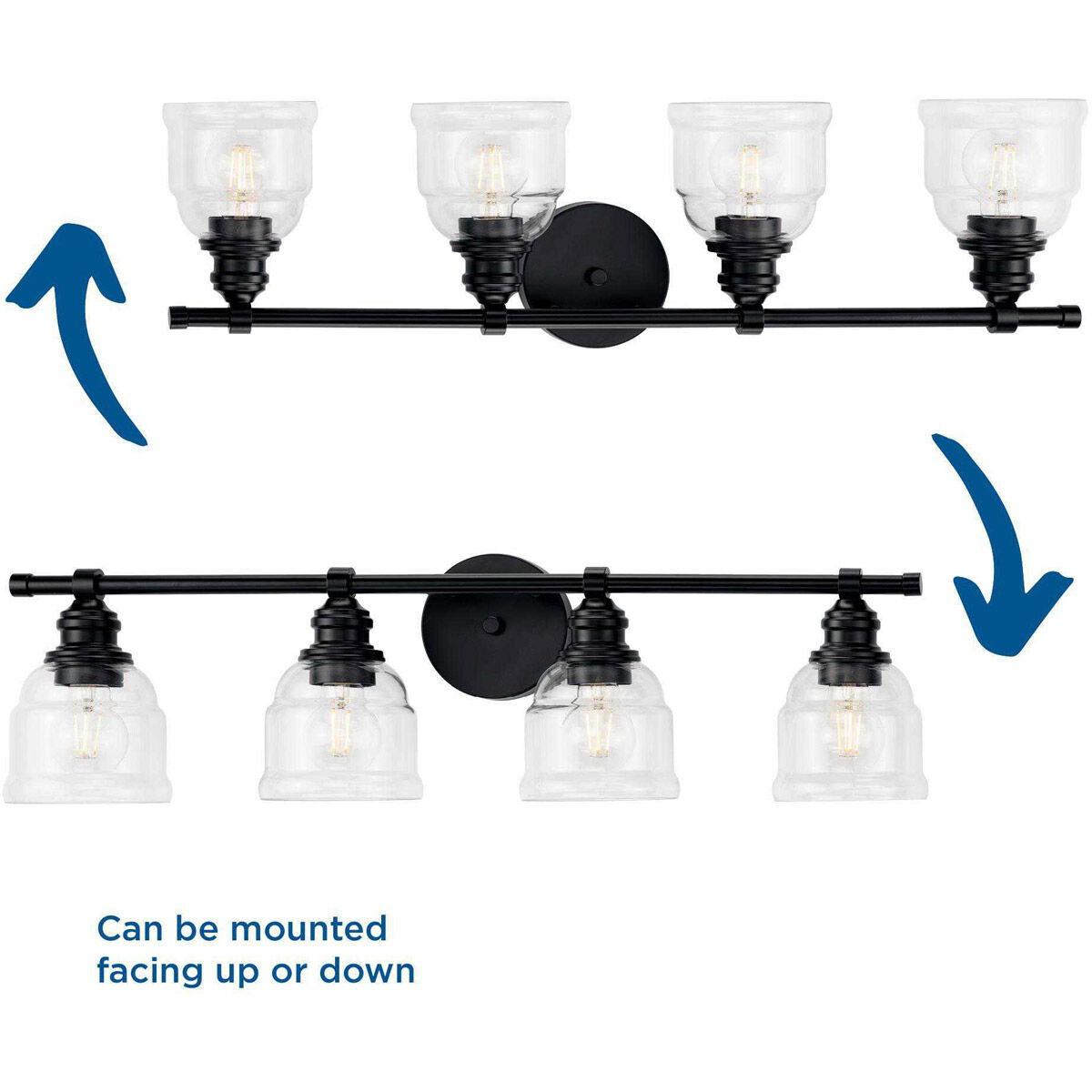 Ambrose 4 Light 29 inch Matte Black Bath Vanity Wall Light