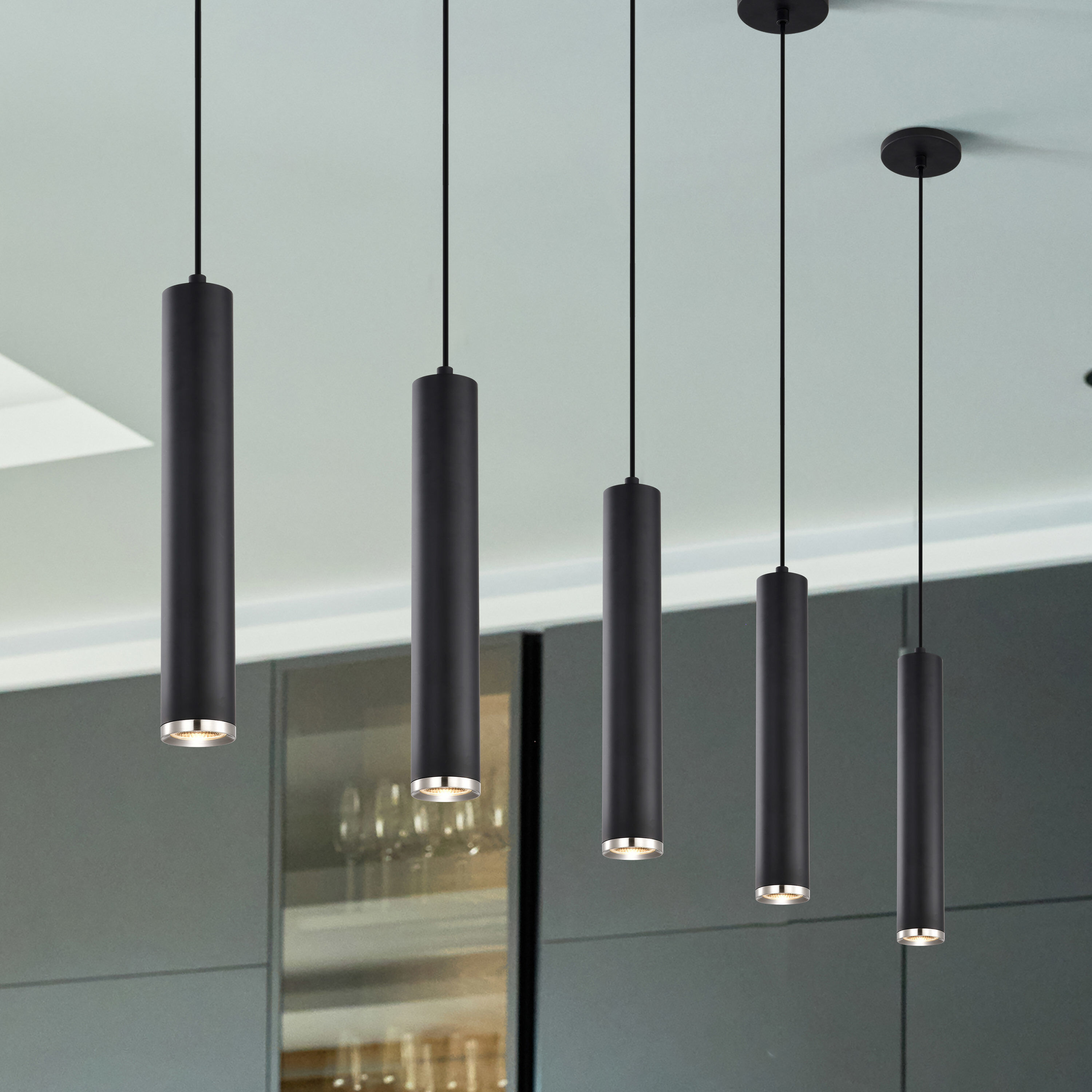 Century LED 2.56 inch Matte Black and Brushed Nickel Pendant Ceiling Light
