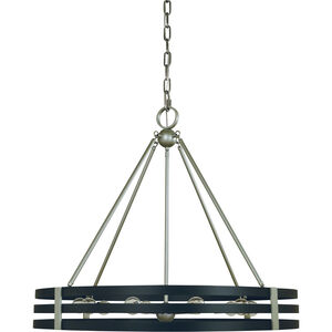 Luxe 10 Light 32 inch Satin Pewter with Matte Black Chandelier Ceiling Light