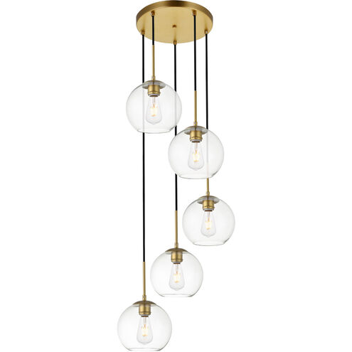 Huntington 5 Light 18 inch Brass Pendant Ceiling Light