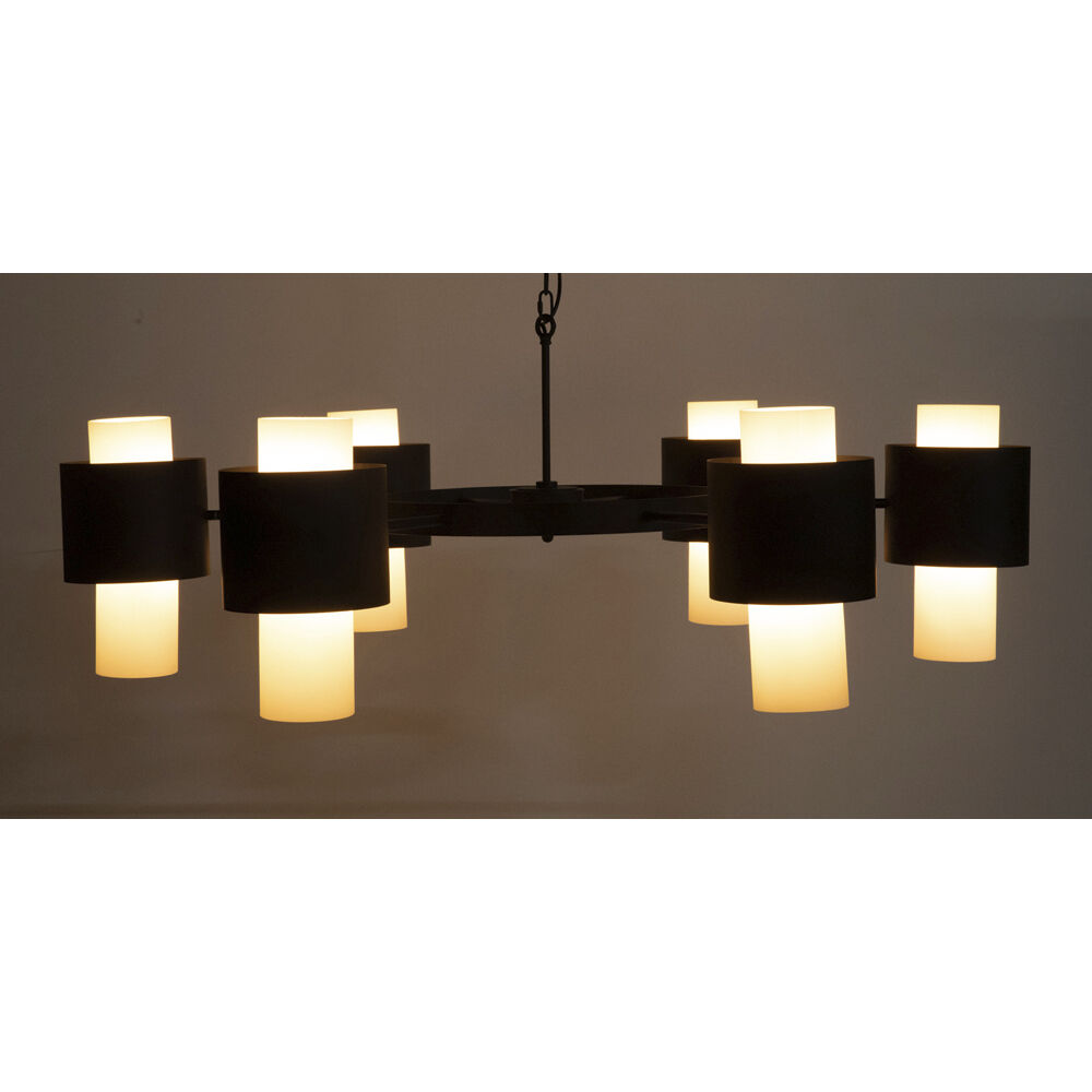 Socrates 12 Light 62 inch Matte Black Chandelier Ceiling Light