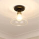 Carver 1 Light 8 inch Matte Black Flush Mount Ceiling Light in Clear Glass