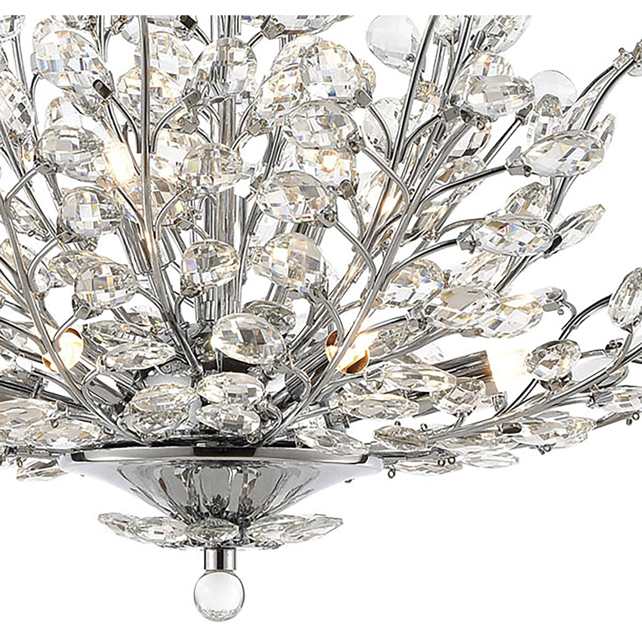 Crystique 9 Light 30 inch Polished Chrome Chandelier Ceiling Light