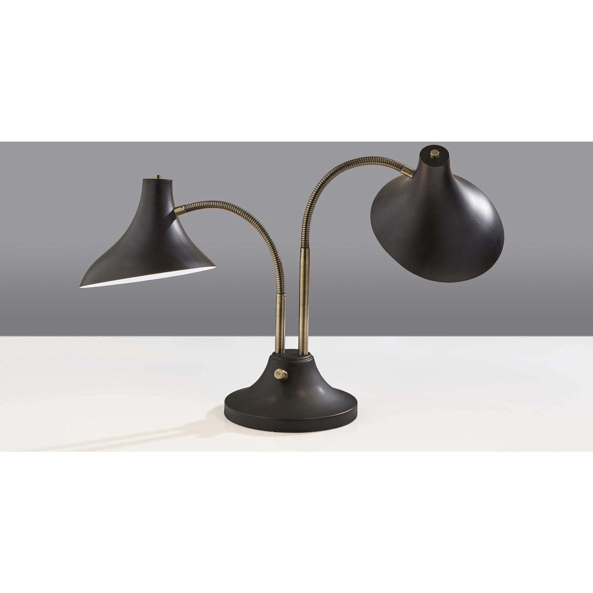 Ascot 22.5 inch 60 watt Black and Antique Brass Desk Lamp Portable Light