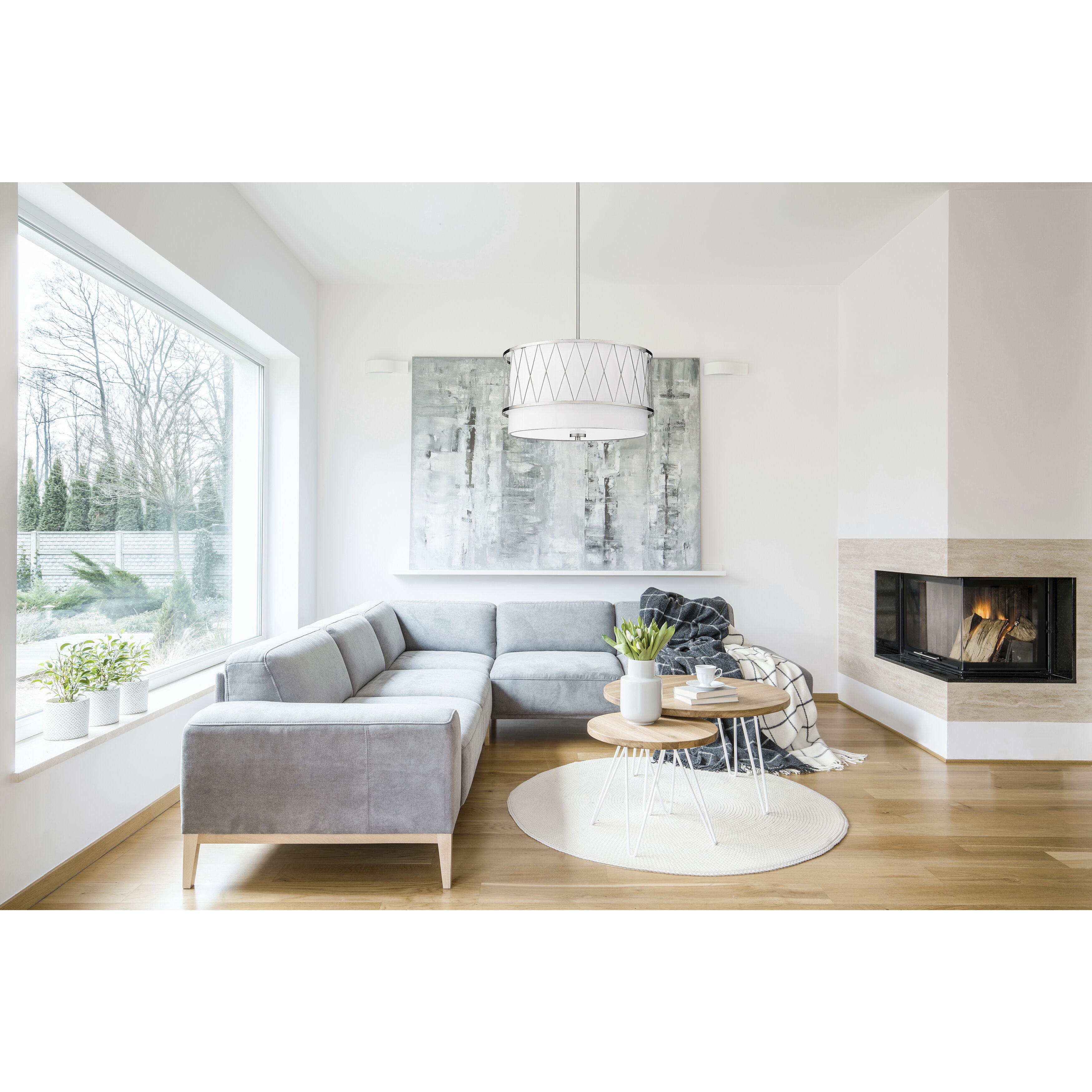 Dalton 4 Light 24 inch Brushed Nickel Pendant Ceiling Light