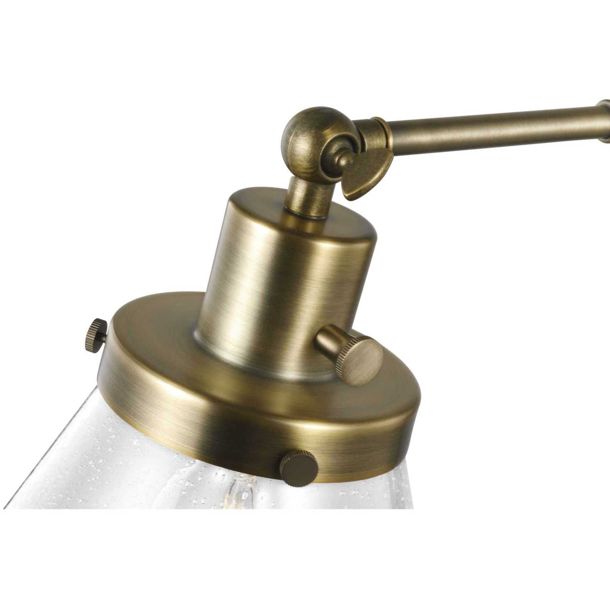 Hinton 18 inch 60.00 watt Vintage Brass Swing Arm Wall Light