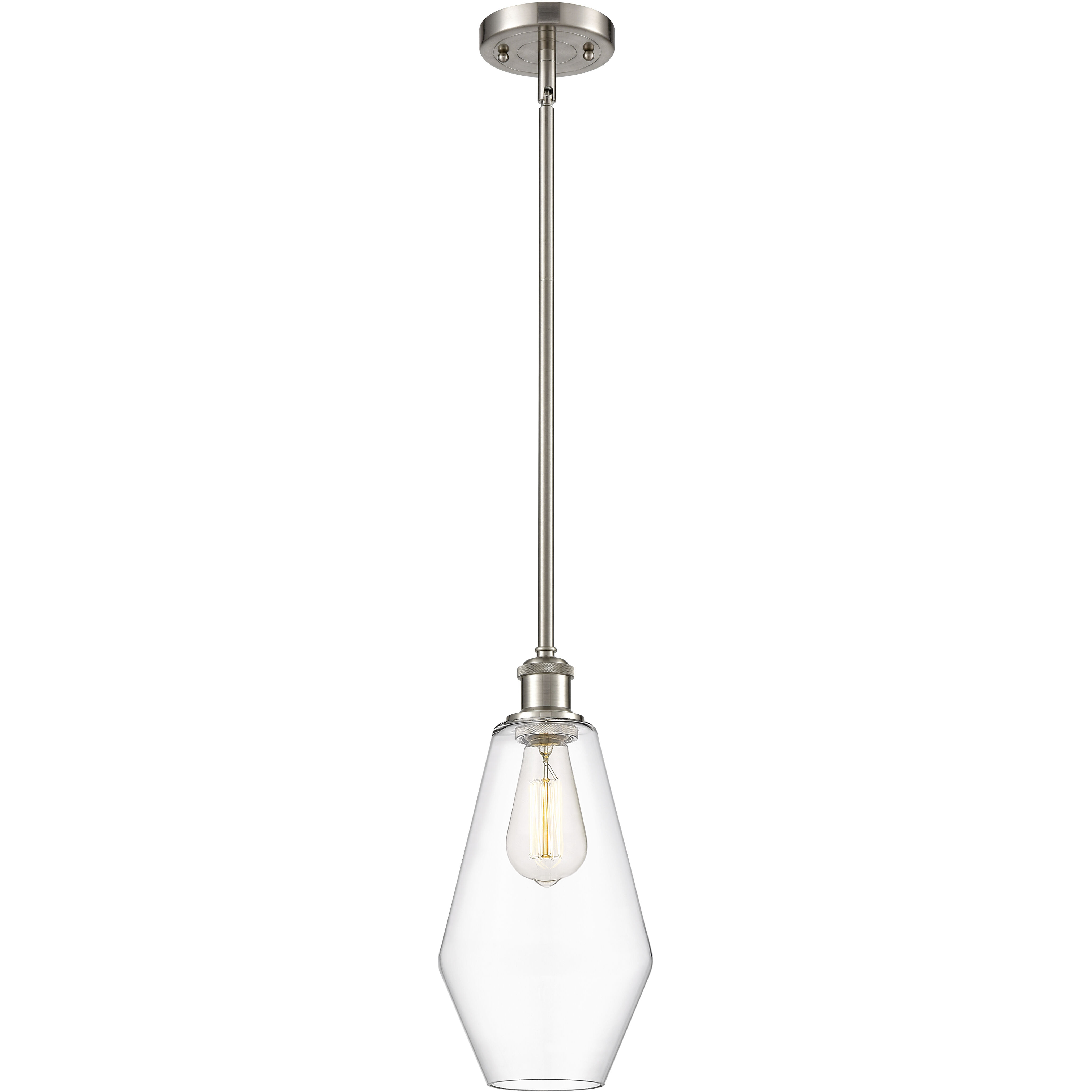 Ballston Cindyrella LED 7 inch Brushed Satin Nickel Mini Pendant Ceiling Light in Clear Glass
