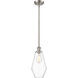 Ballston Cindyrella LED 7 inch Brushed Satin Nickel Mini Pendant Ceiling Light in Clear Glass