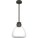 Avroko Morgan LED 12 inch Burnished Bronze with Clear Glass Pendant Ceiling Light
