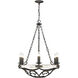 Madera 6 Light 28 inch Antique Black Iron Chandelier Ceiling Light