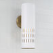 Dash 1 Light 5 inch Aged Brass and White Sconce Wall Light