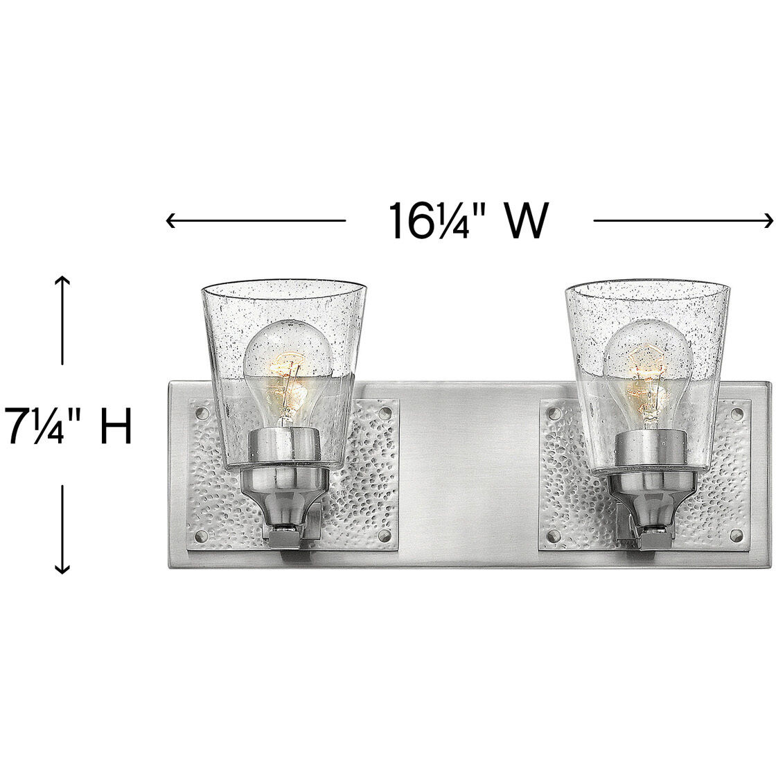 Jackson 2 Light 16.25 inch Brushed Nickel with Polished Antique Nickel Vanity Light Wall Light