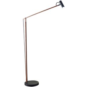 Crane 42 inch 5.00 watt Walnut Wood and Black Floor Lamp Portable Light, ADS360