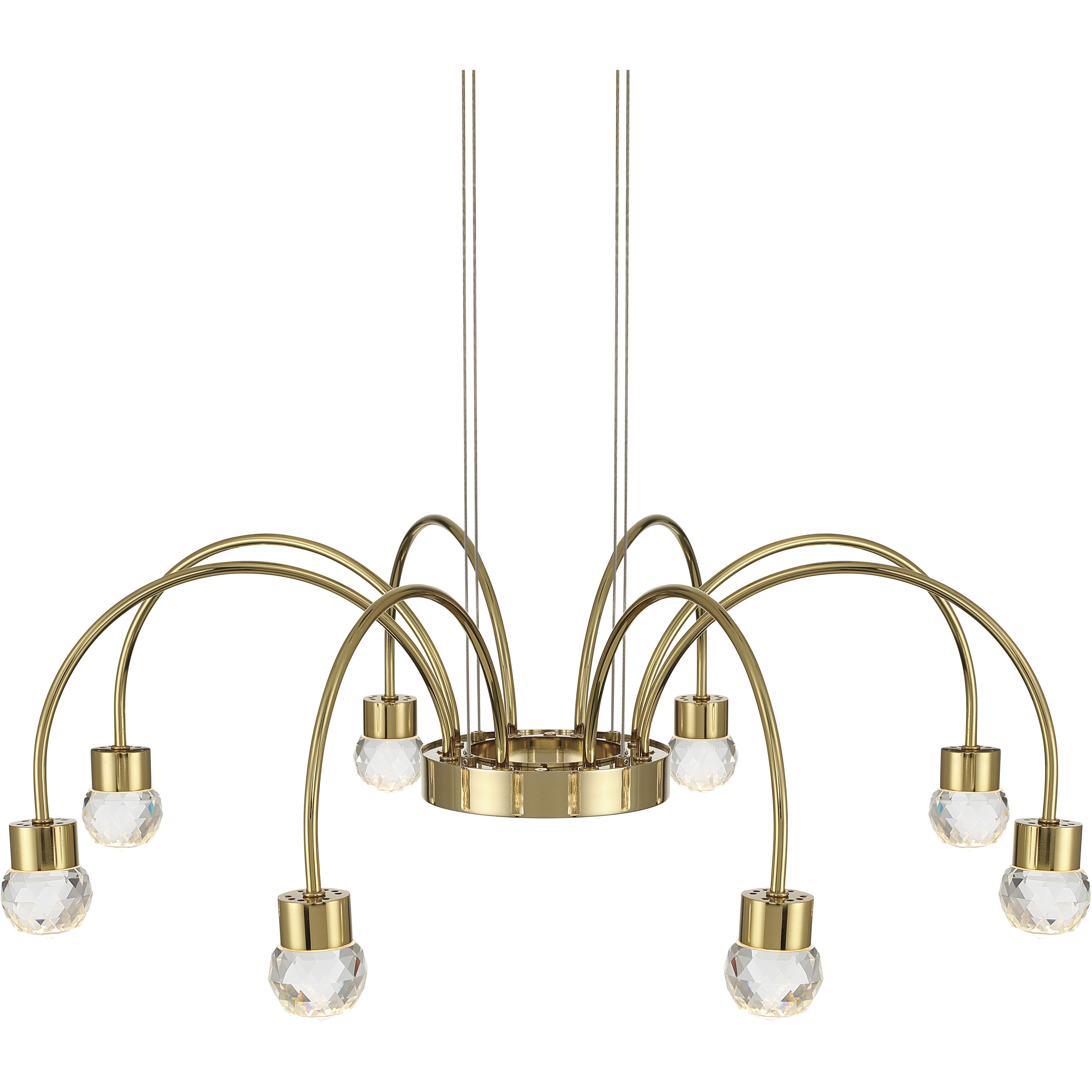 Yep Vario 8 Light 25.25 inch Titanium Gold Chandelier Ceiling Light