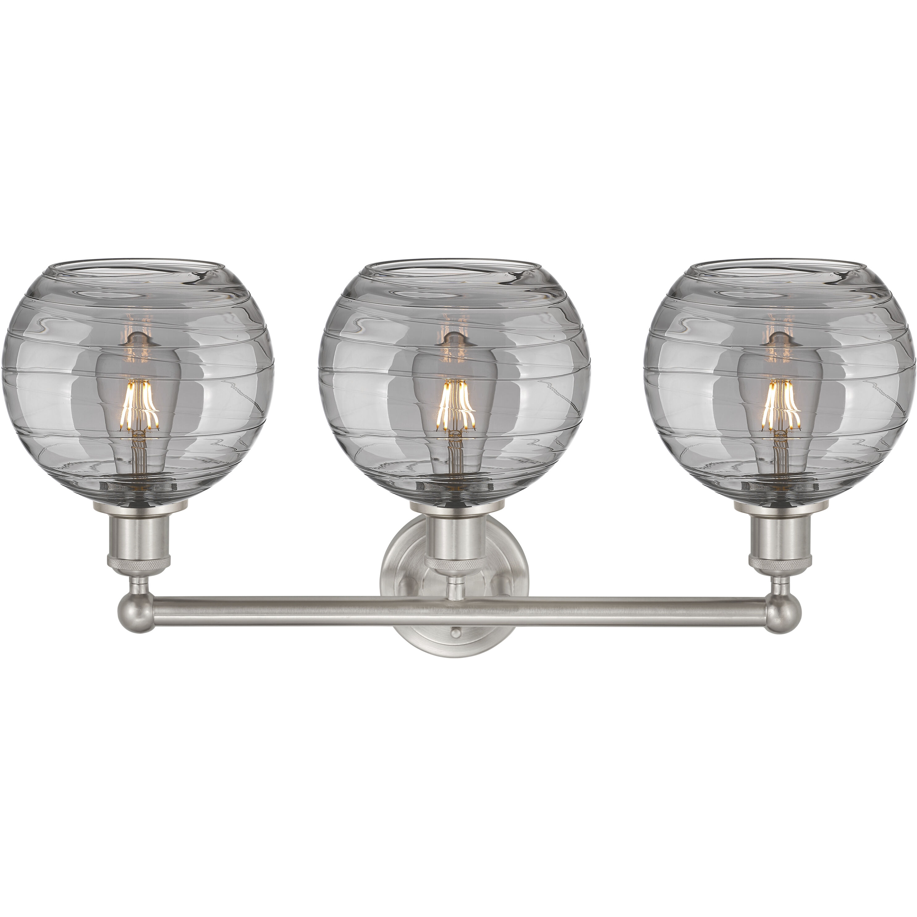 Edison Athens Deco Swirl 3 Light 26 inch Satin Nickel Bath Vanity Light Wall Light