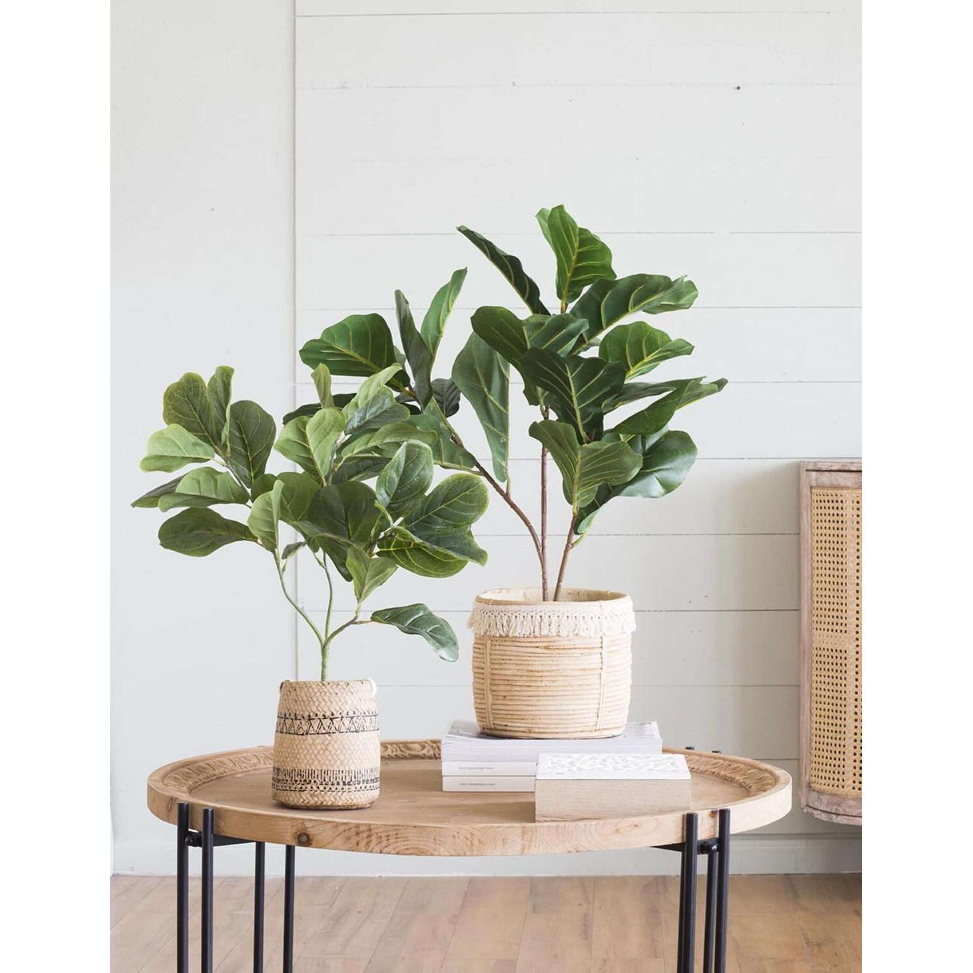 Potted Fiddle Leaf Tree Dark Green Faux Fiddle Leaf Tree