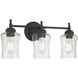 Clarvyn 3 Light 21 inch Matte Black Bathroom Vanity Light Wall Light