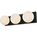 Jaylin 3 Light 22 inch Black Bath Sconce Wall Light