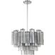 Addis 6 Light 19.75 inch Polished Chrome Chandelier Ceiling Light in Tronchi Glass Smoke