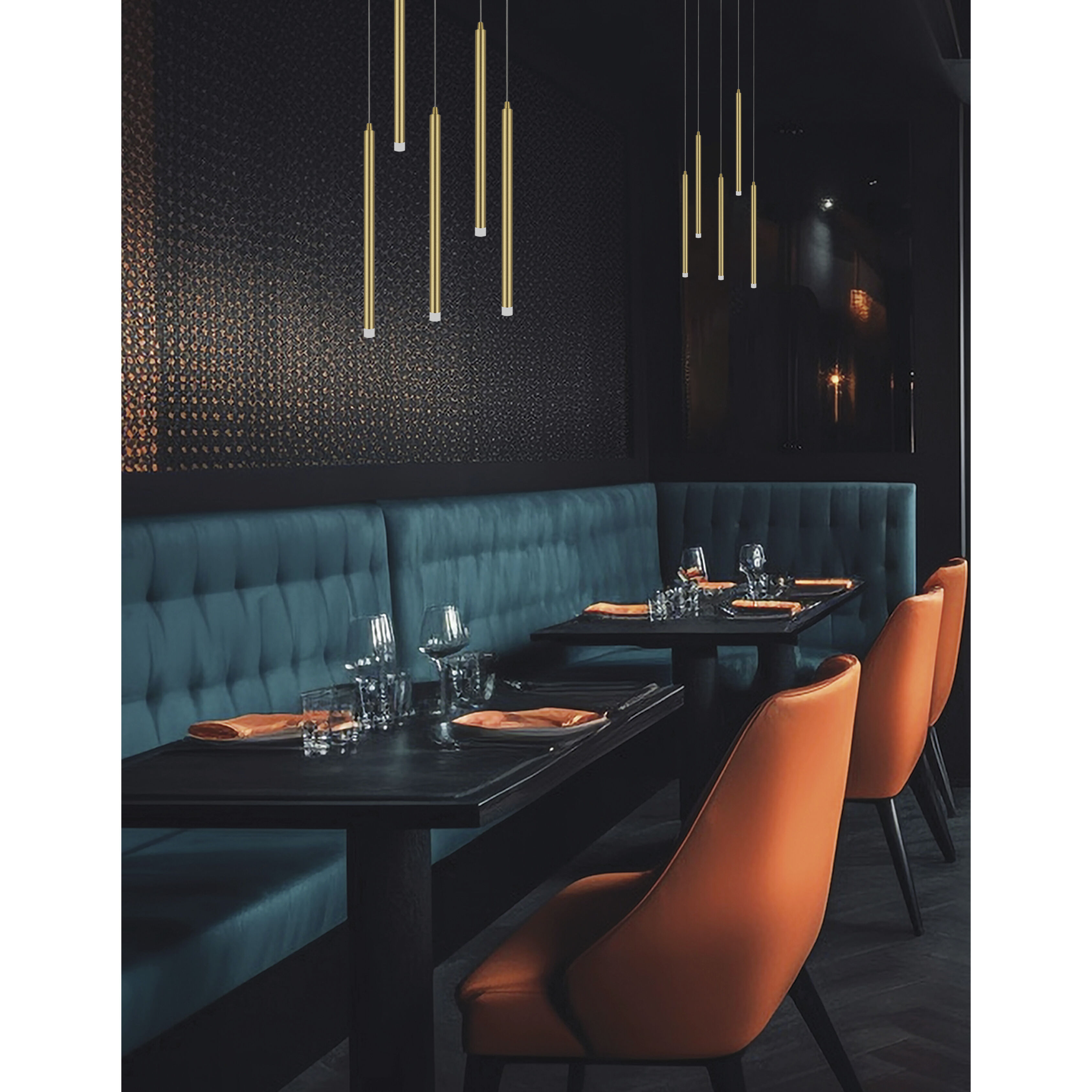 Sanya LED 24 inch Aged Brass Multi Pendant Ceiling Light