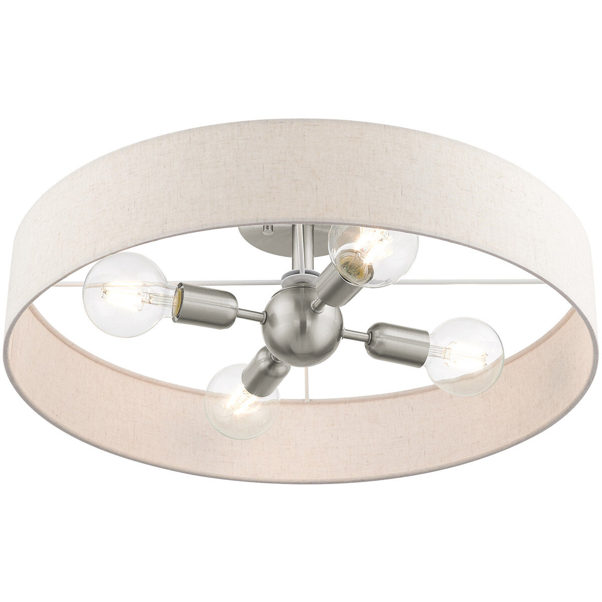 Venlo 4 Light 22 inch Brushed Nickel Semi Flush Ceiling Light