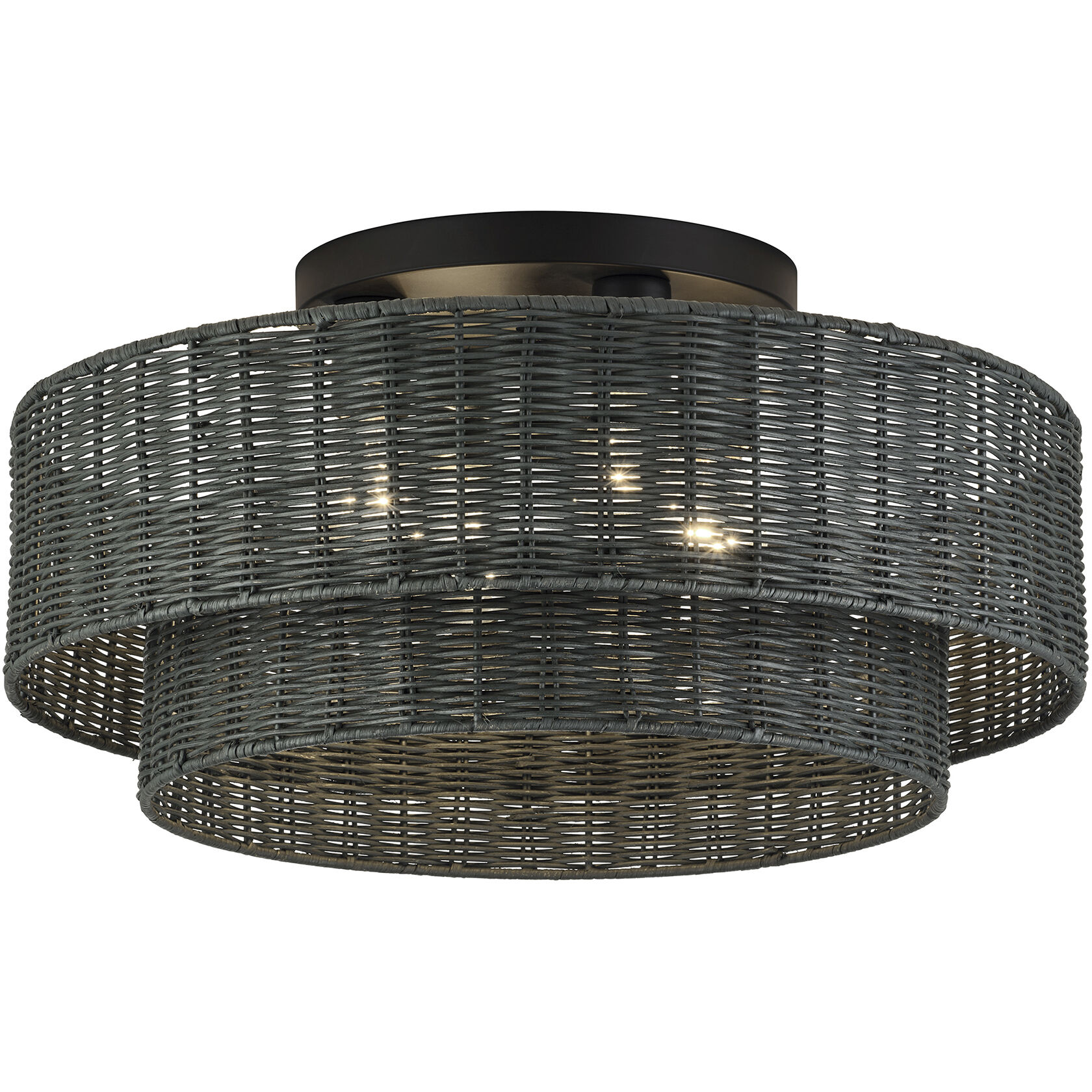 Weavington 4 Light 21 inch Black Semi Flush Mount Ceiling Light, Extra Large