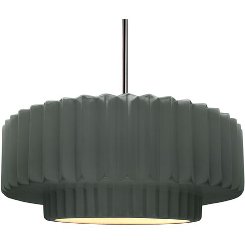 Radiance 1 Light 16.25 inch Pewter Green and Brushed Nickel Pendant Ceiling Light
