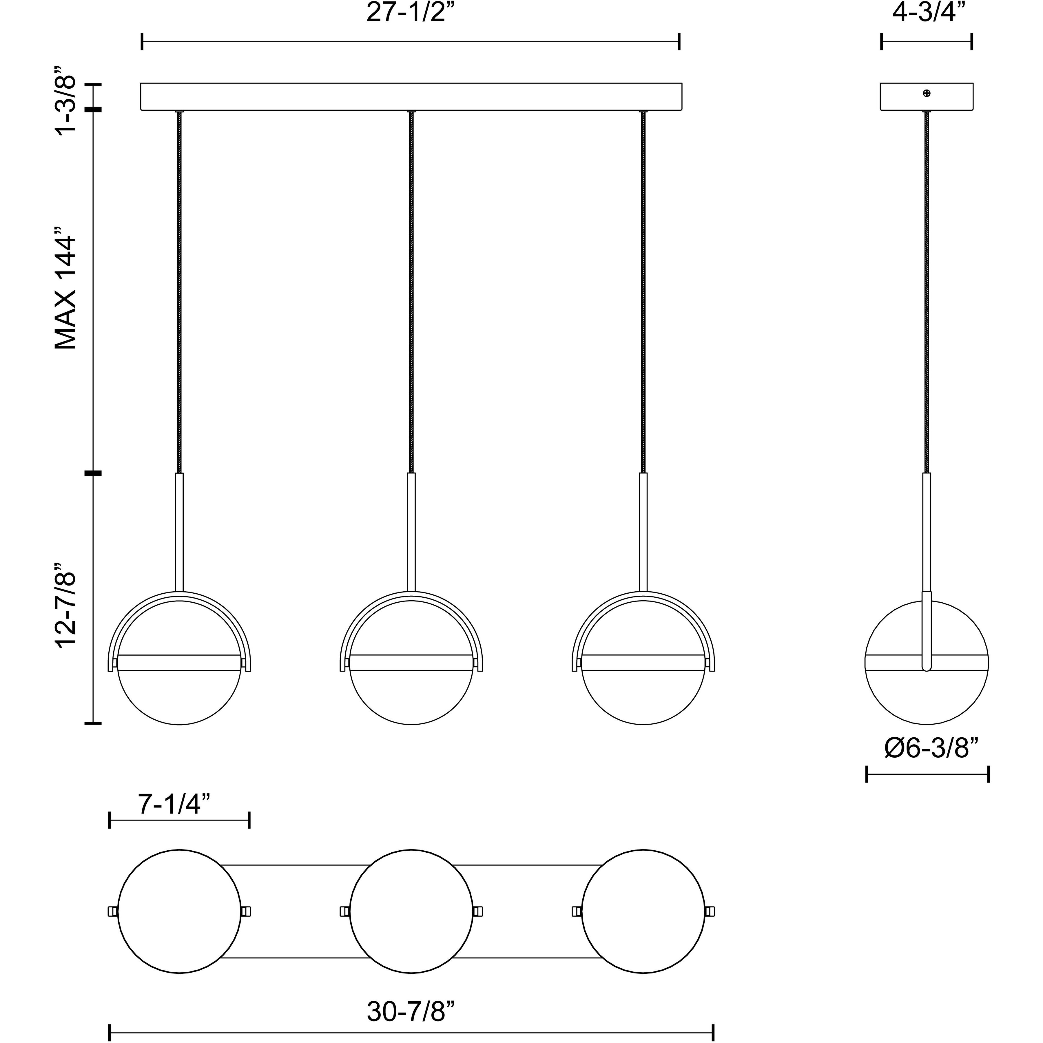 Globo LED 29.92 inch Satin Gold Island Light Ceiling Light