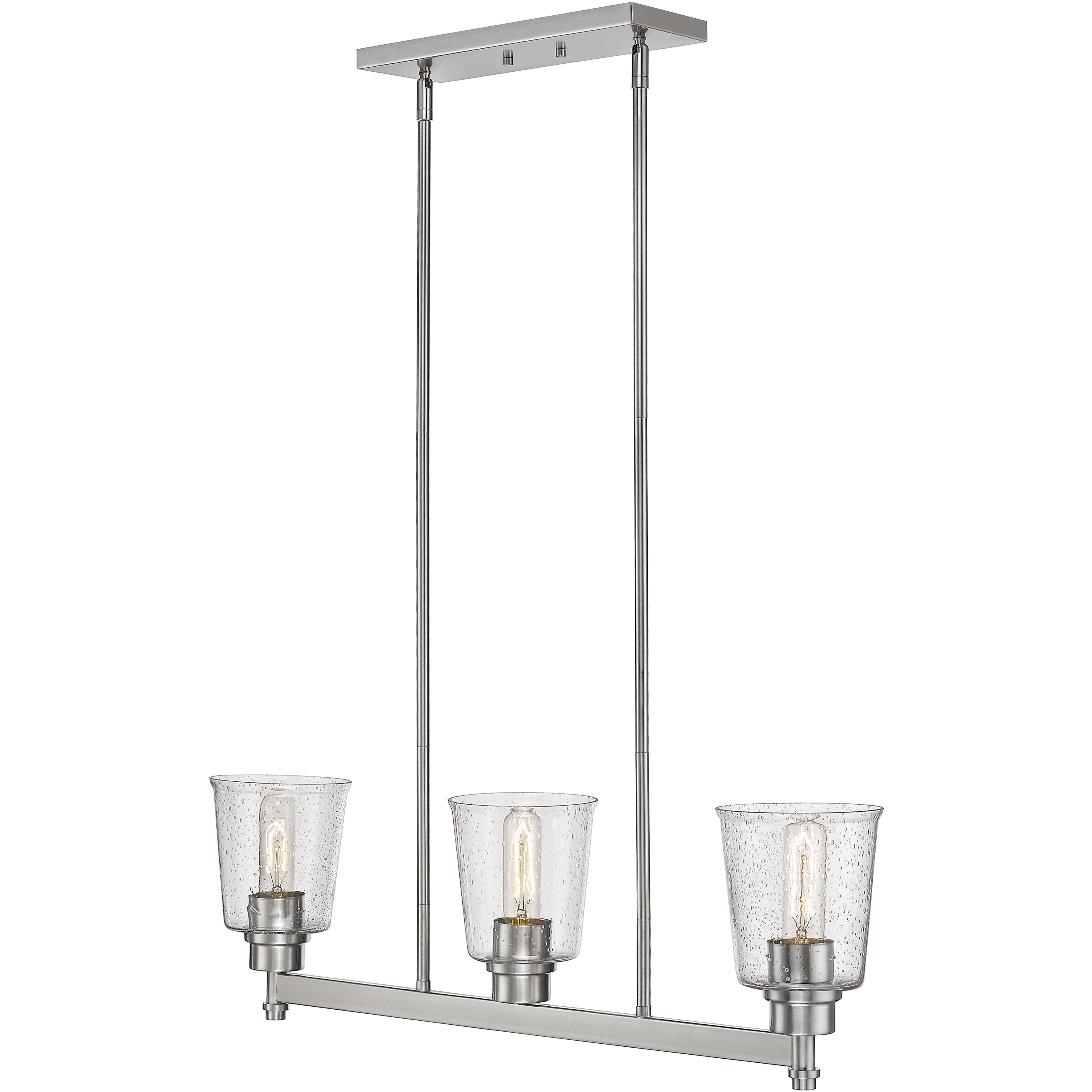 Bohin 3 Light 30 inch Brushed Nickel Linear Chandelier Ceiling Light
