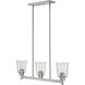 Bohin 3 Light 30 inch Brushed Nickel Linear Chandelier Ceiling Light