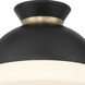 Gidget 1 Light 10.25 inch Matte Black and Vibrant Gold Flush Ceiling Light