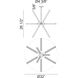 Asterisk LED 32 inch Matte Black and Chrome Pendant Ceiling Light