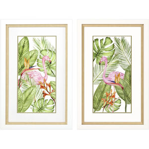 Waterside Green and Pink Framed Art
