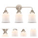 Nouveau 2 Canton 3 Light 24 inch Polished Nickel Bath Vanity Light Wall Light in Matte White Glass