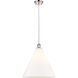 Ballston Cone 1 Light 16 inch Polished Nickel Pendant Ceiling Light in Matte White Glass