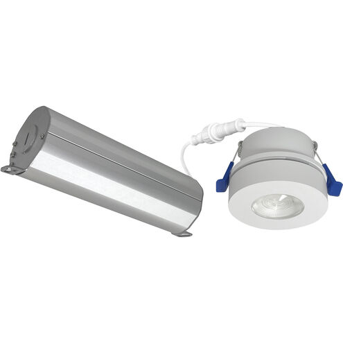 M-Wave Matte Powder White Recessed Can-less Adjustable LED Downlight in 3000K