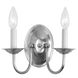 Home Basics 2 Light 10 inch Brushed Nickel Wall Sconce Wall Light