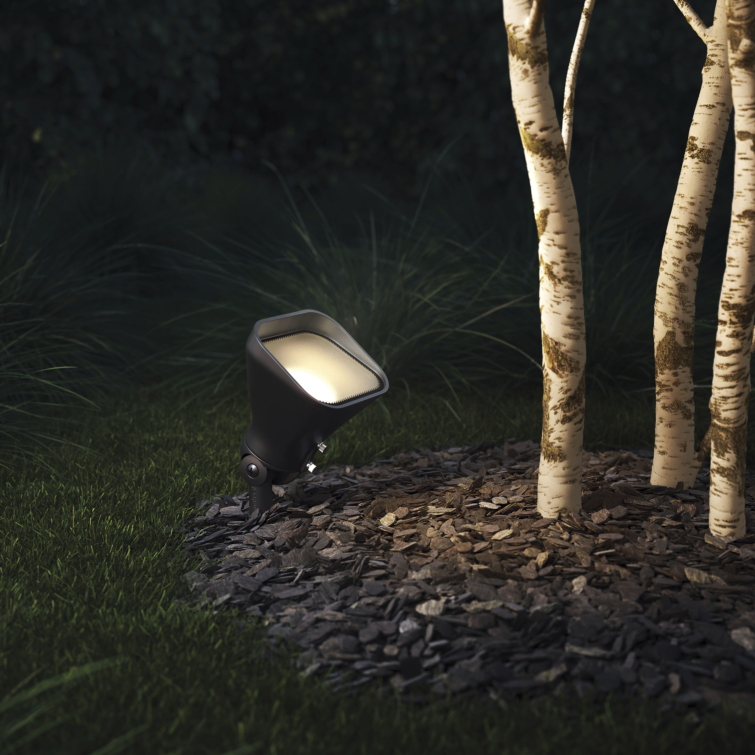 Hardy Island 12v 4 watt Brass Satin Black Landscape Flood Light