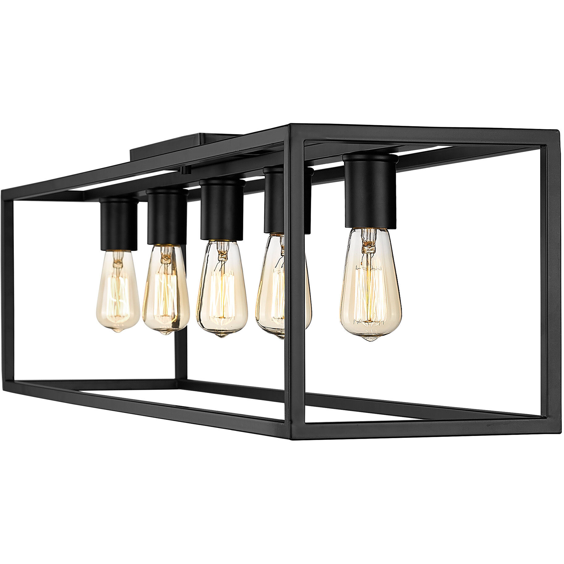 Wesson 5 Light 41 inch Matte Black Flush Mount Ceiling Light