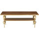 Maeve 52 X 19.5 inch Brushed Brass/Walnut Cocktail Table