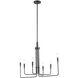 Juniper 6 Light 36 inch Black Chandelier Ceiling Light