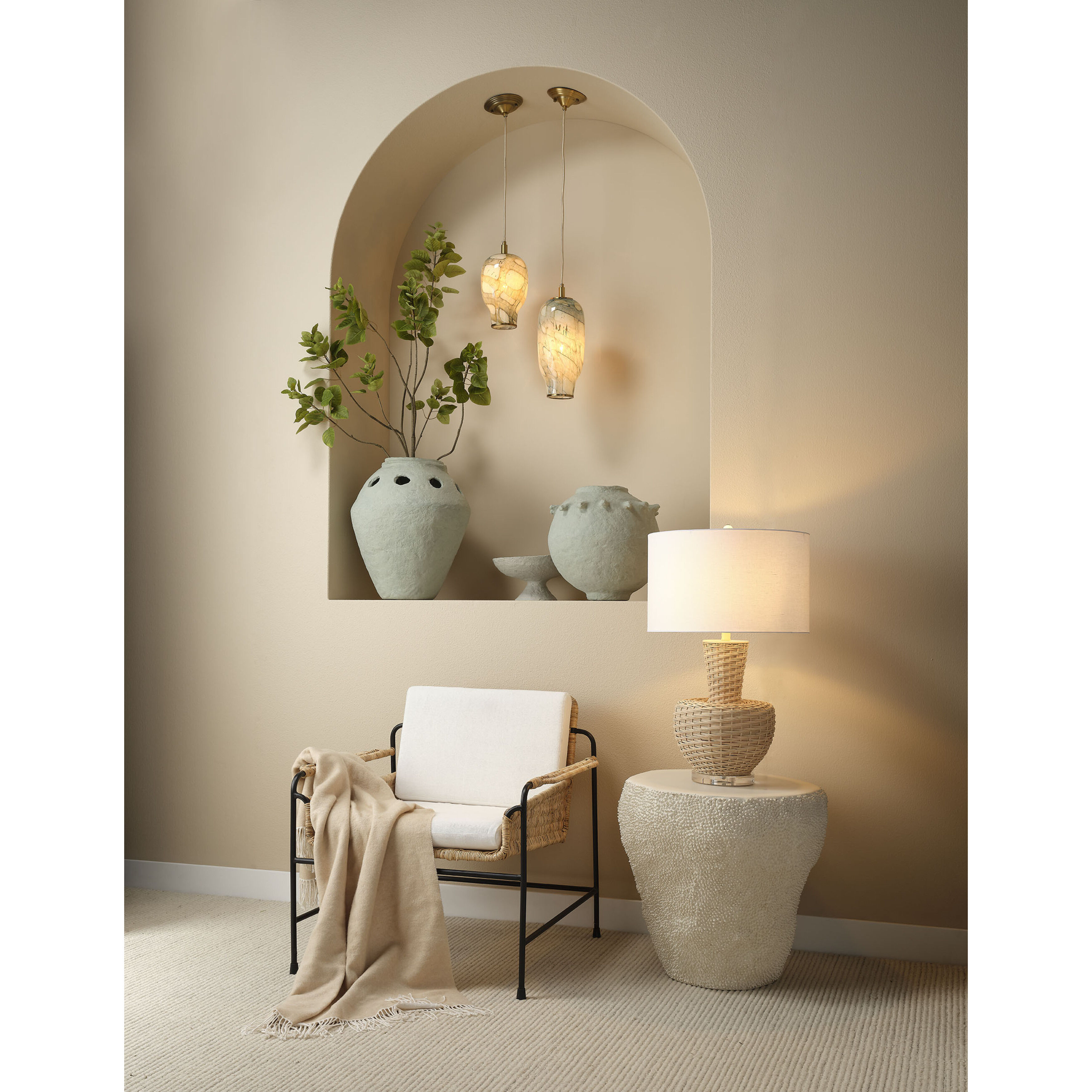 Portobello 29 inch Natural Table Lamp Portable Light