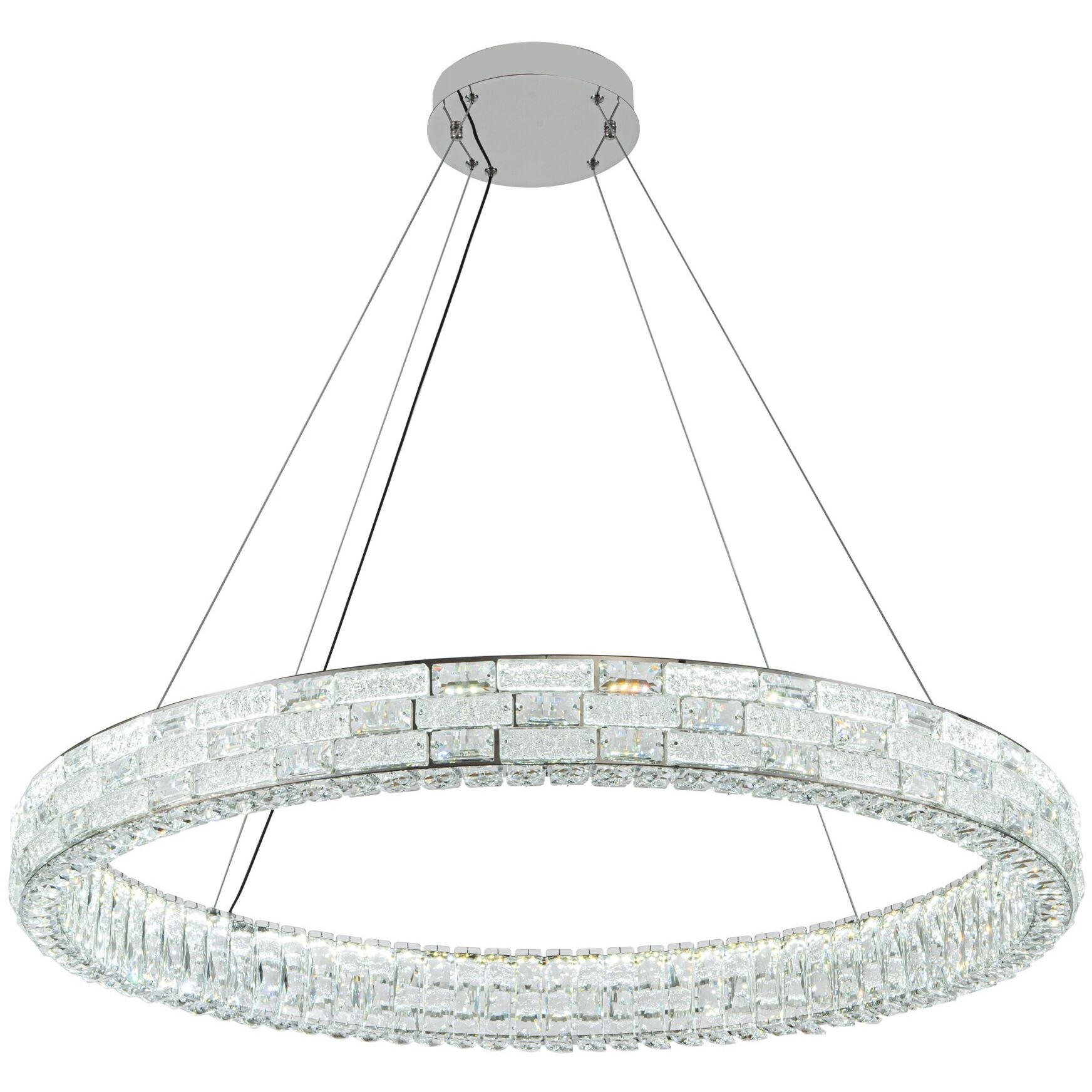 Elegance LED 39.37 inch Polished Nickel Chandelier Ceiling Light