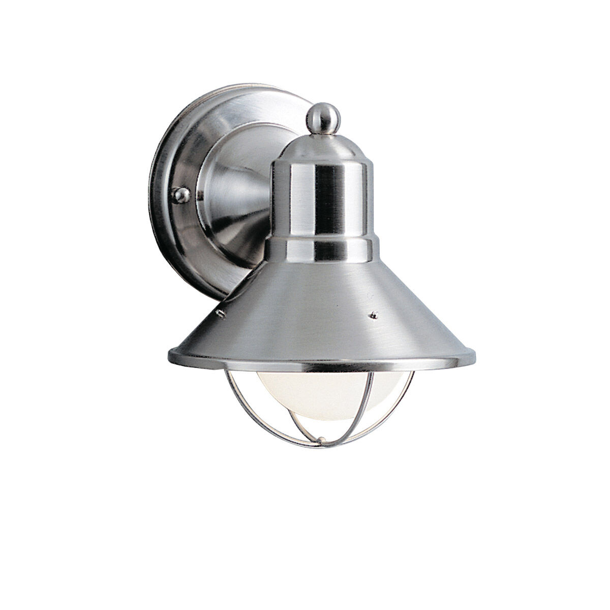 Seaside 1 Light 8 inch Brushed Nickel Outdoor Wall Small