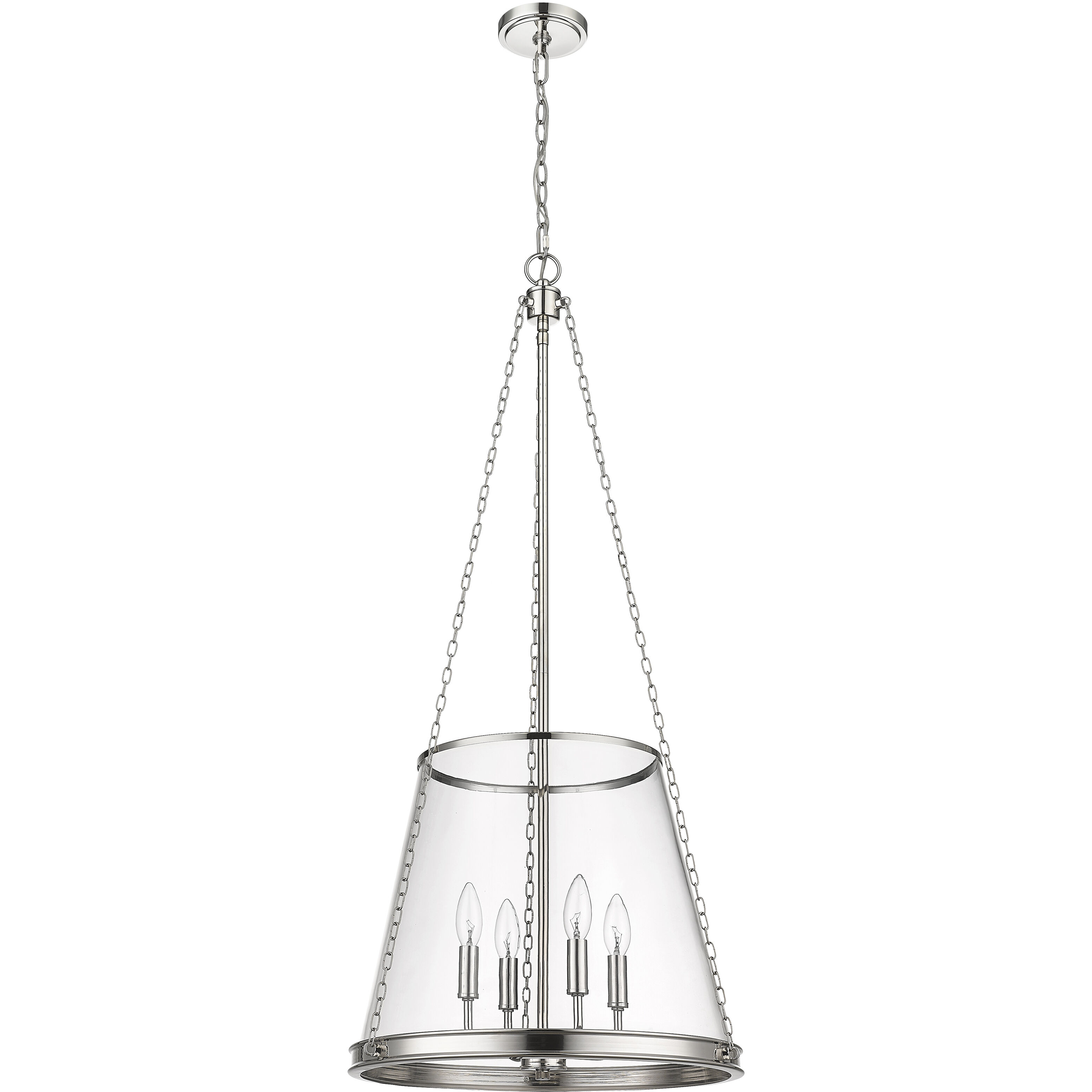 Prescott 4 Light 18 inch Polished Nickel Pendant Ceiling Light