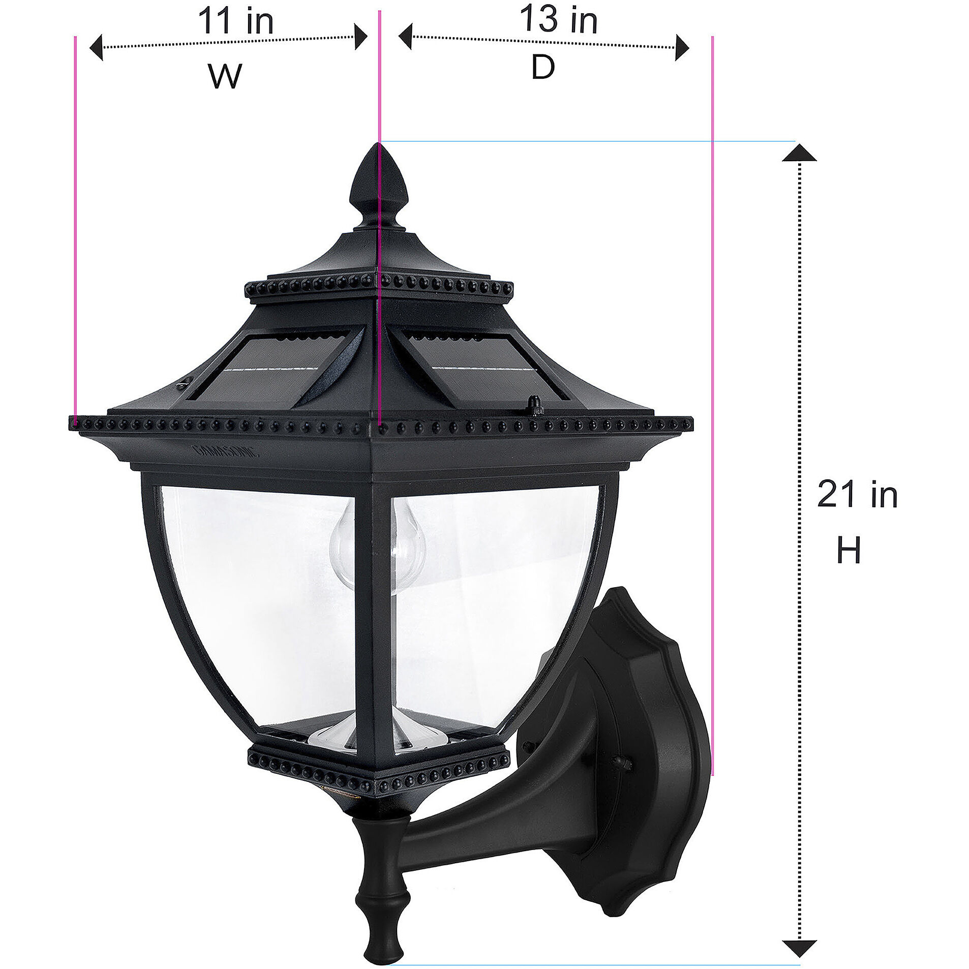 Pagoda LED 22 inch Black Outdoor Post Light, Solar