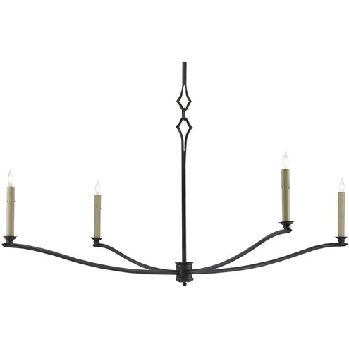 Knole 4 Light 49 inch French Black Chandelier Ceiling Light